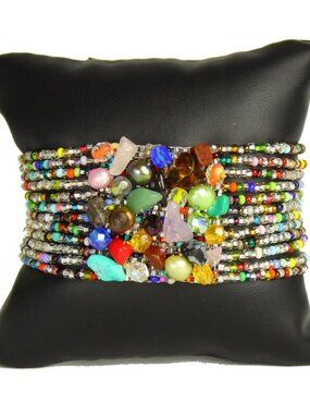 Czech Bead GEM CLUSTER Bracelet Crystal & Multi-Color
